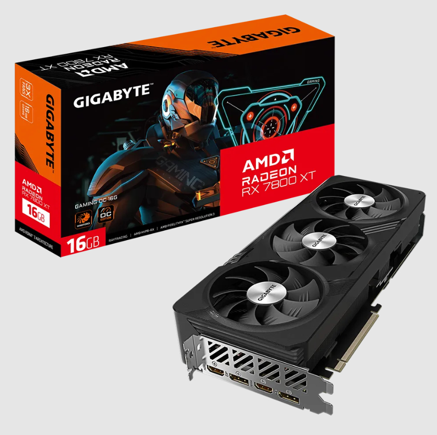  AMD Radeon RX 7800 XT GAMING OC 16GB<br>Boost Clock: 2565 MHz, 2 x DP/ 2 x HDMI, Resolution: 7680 x 4320, 2 x 8-Pin Connector, Recommended: 700W  